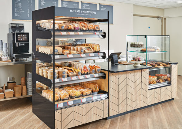 Flexeserve Zone unit in cafe providing food-to-go catering solution
