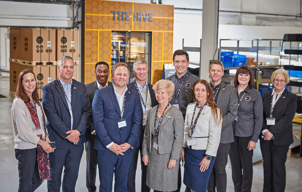 Jamie Joyce with Rosemary Gallant and members of Flexeserve, the U.S. Embassy and Greater Birmingham Transatlantic Chamber of Commerce