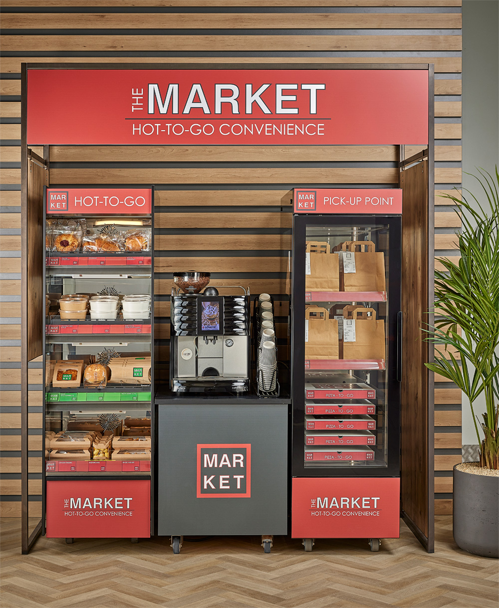 Flexeserve Zone and Flexeserve Hub within a self-service hot food-to-go Micro Market