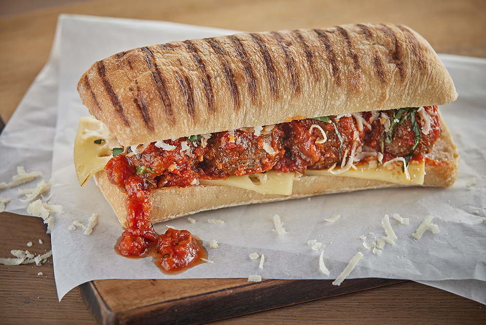 Meatball panini - an example of the diverse cuisines that can be hot-held at just-cooked quality by Flexeserve technology