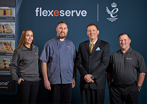 [L-R] The growing Flexeserve Inc. team: Katie Brewer – Office Manager; Adam Dyer – Director of Culinary; Dave Hinton, CFSP – President; Patrick Walker – VP of Technical Service