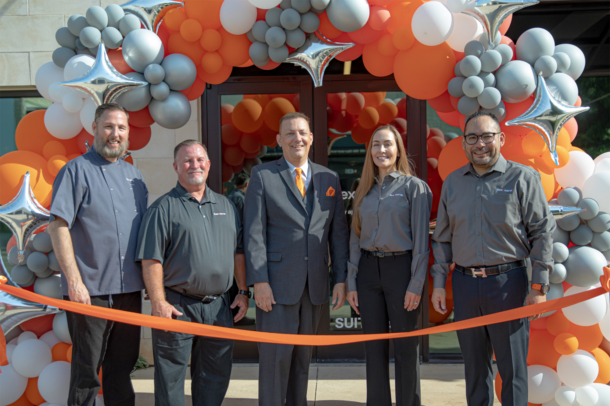 The Flexeserve Inc. team: [L-R] Director of Culinary – Adam Dyer, VP of Technical Service – Patrick Walker, President  – Dave Hinton, Office Manager – Katie Brewer and VP of Sales – Michael Torrescano