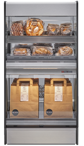 Flexeserve Zone XTRA exhibidor de mostrador para comida caliente de 2 niveles, con un 80 % más de capacidad para mantener caliente los pedidos para llevar.