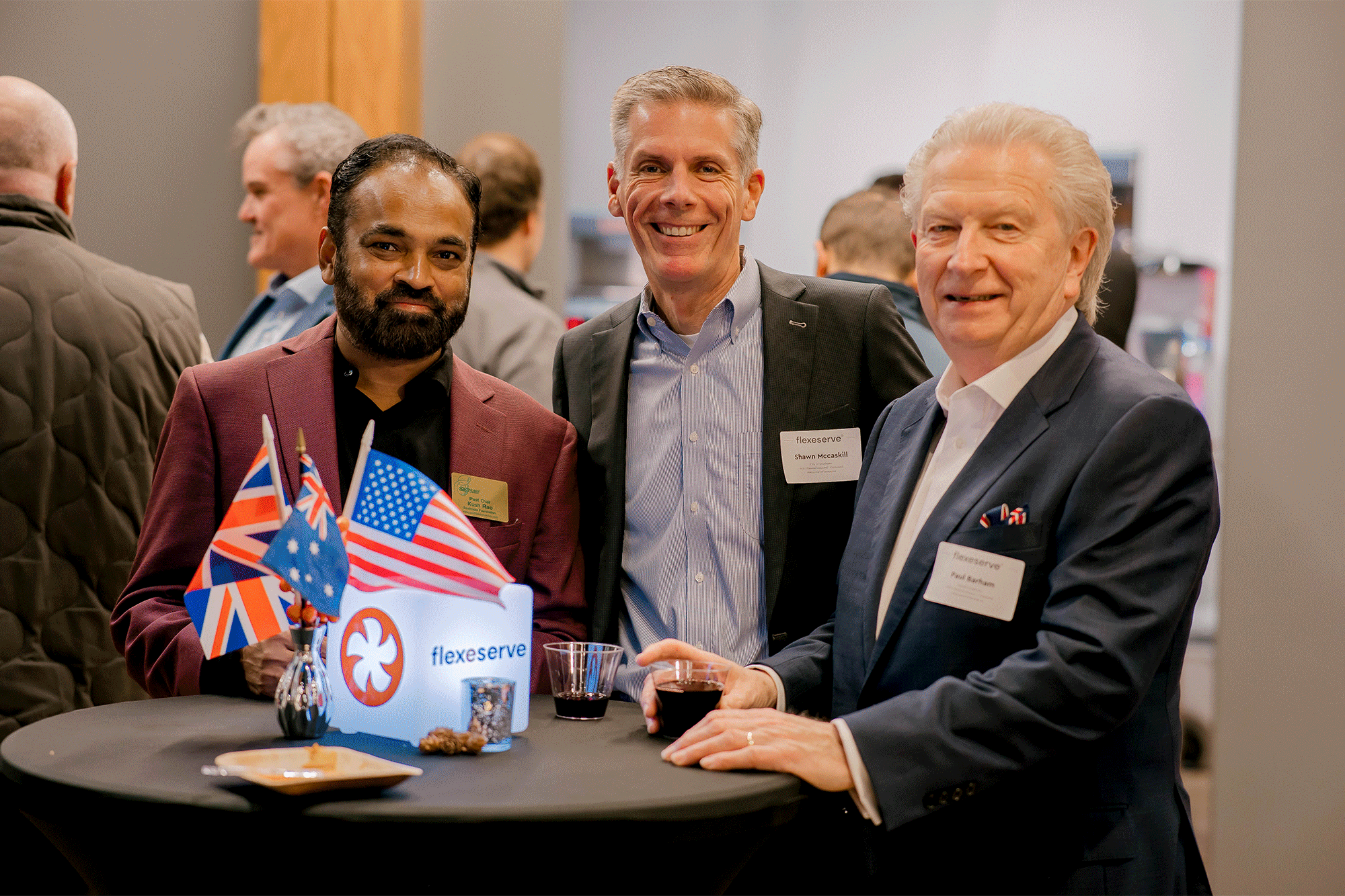 A variety of guests attended the BABC Texas Dallas-Fort Worth Holiday Reception at Flexeserve's Southlake (Dallas), TX, headquarters