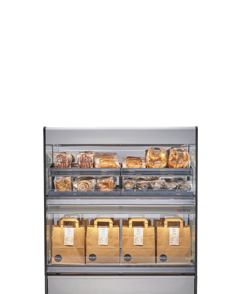 Flexeserve Zone XTRA Exhibidor de mostrador de 2 niveles, con un 80 % más de capacidad para comida caliente para llevar