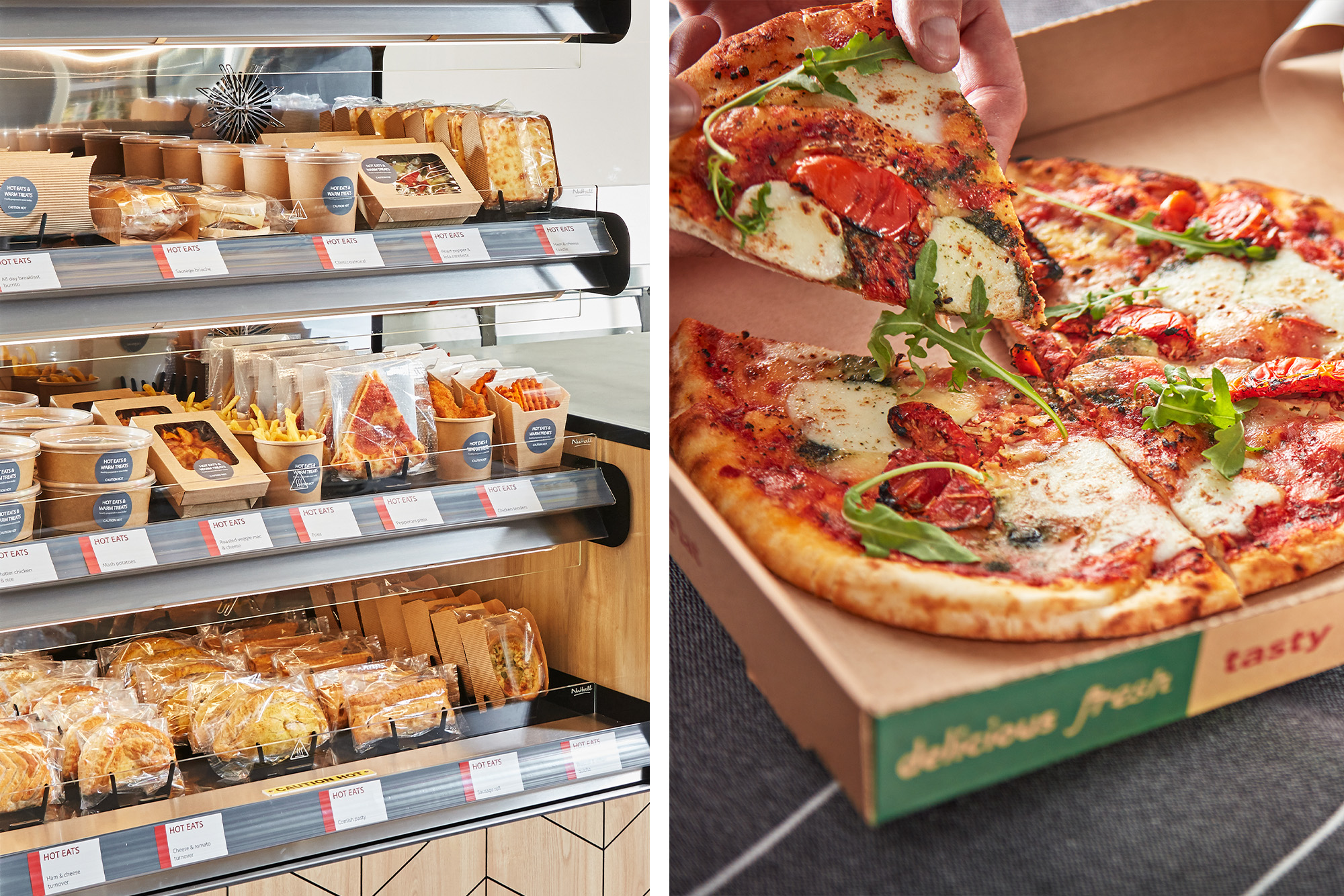 With Flexeserve's unique technology, you can hot-hold entire pizzas or pizza by the slice along with sides and a wide range of amazing hot grab-and-go