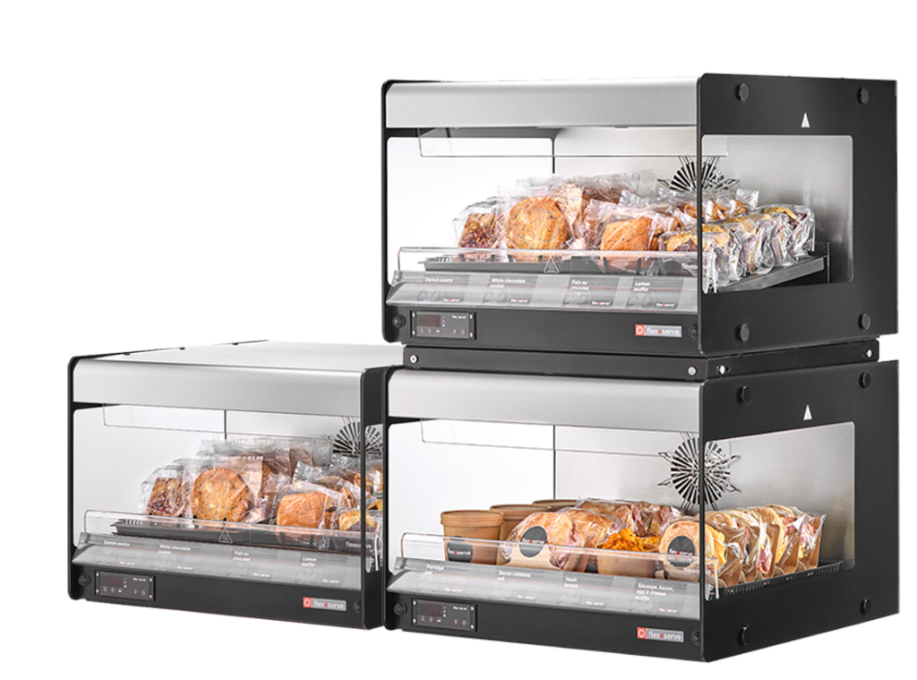 Flexeserve Zone Lite, con una variedad de opciones de comida caliente para llevar, es el producto más reciente de la gama Flexeserve Zone Countertop.