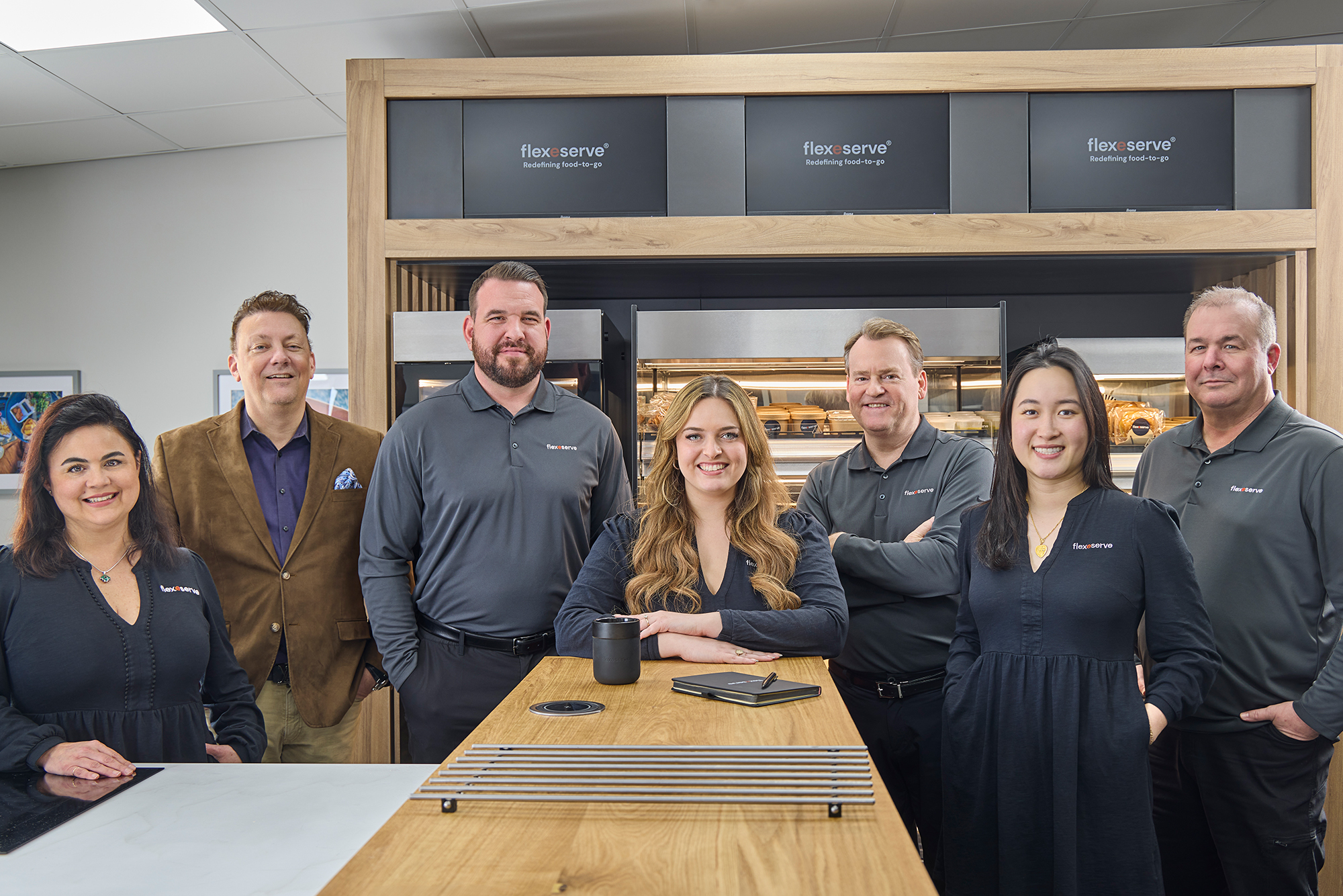 The U.S.-based Flexeserve team on a recent visit to their global HQ in the UK